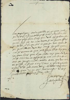 Carta de Andrés López del Águila al Concejo, Justicia y Regimiento de Mazarrón