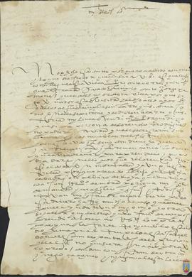 Carta de Francisco Lázaro al Concejo, Justicia y Regimiento de Mazarrón