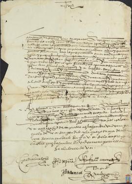 Carta del Concejo de Mazarrón a Andrés de Sepúlveda