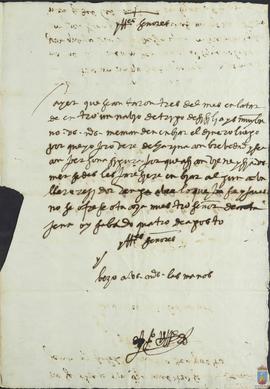 Carta de Pedro Gutiérrez al Concejo, Justicia y Regimiento de Mazarrón