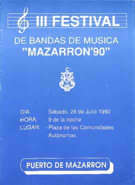 1990 III Festival Bandas de Música Mazarrón